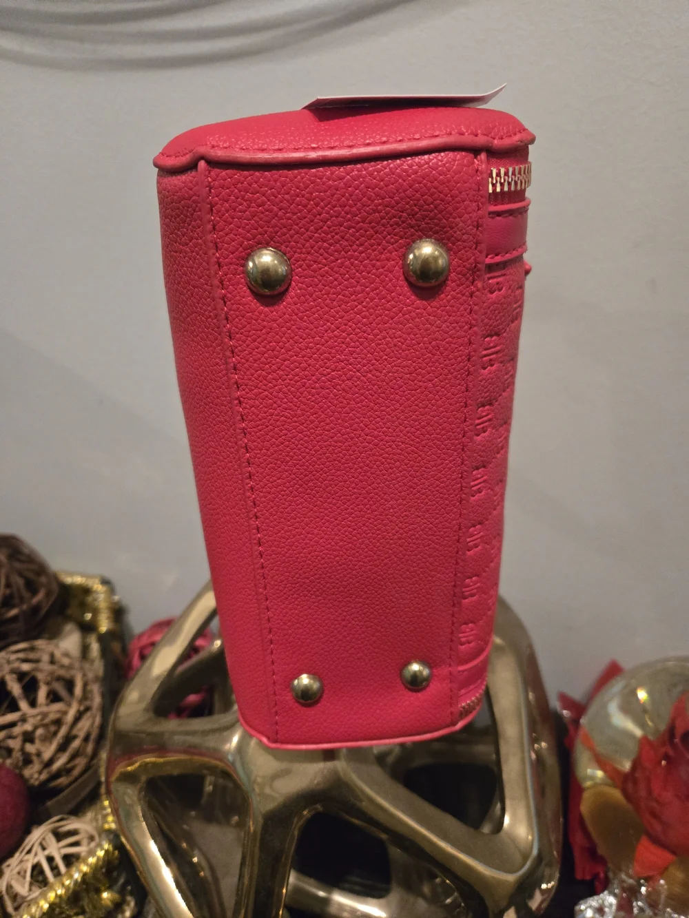 Red Top-Handle Women's Satchel- Crossbody Strap Inside Bag